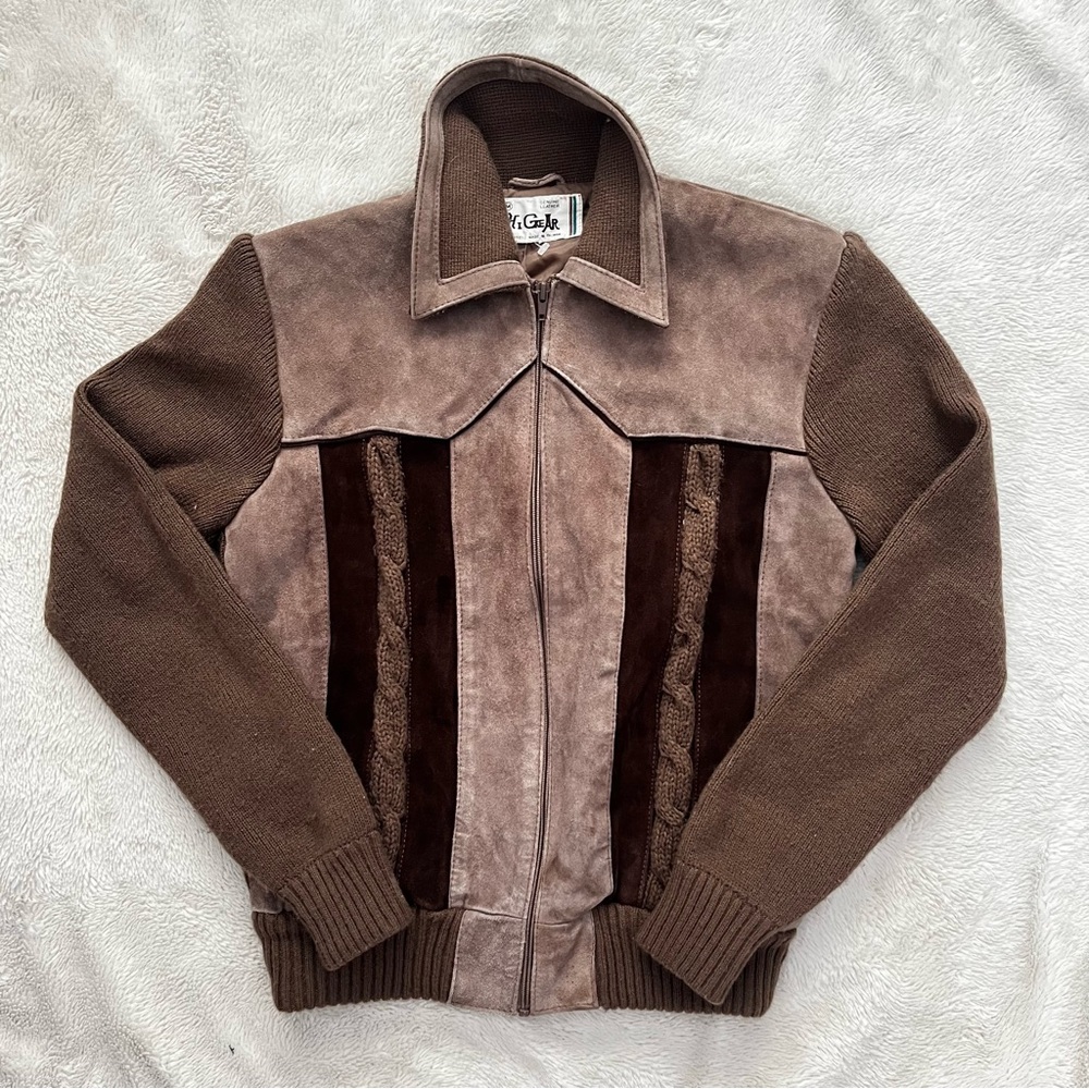 Gorgeous vintage suede and knit leather jacket